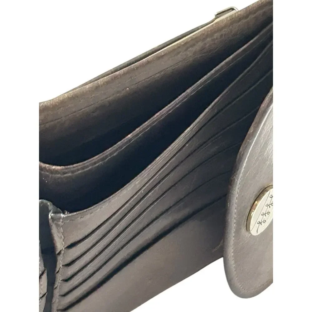 Le Baron MCM Genuine Buffalo Calf Leather Coin Wallet Ladies Change Holder Brown
